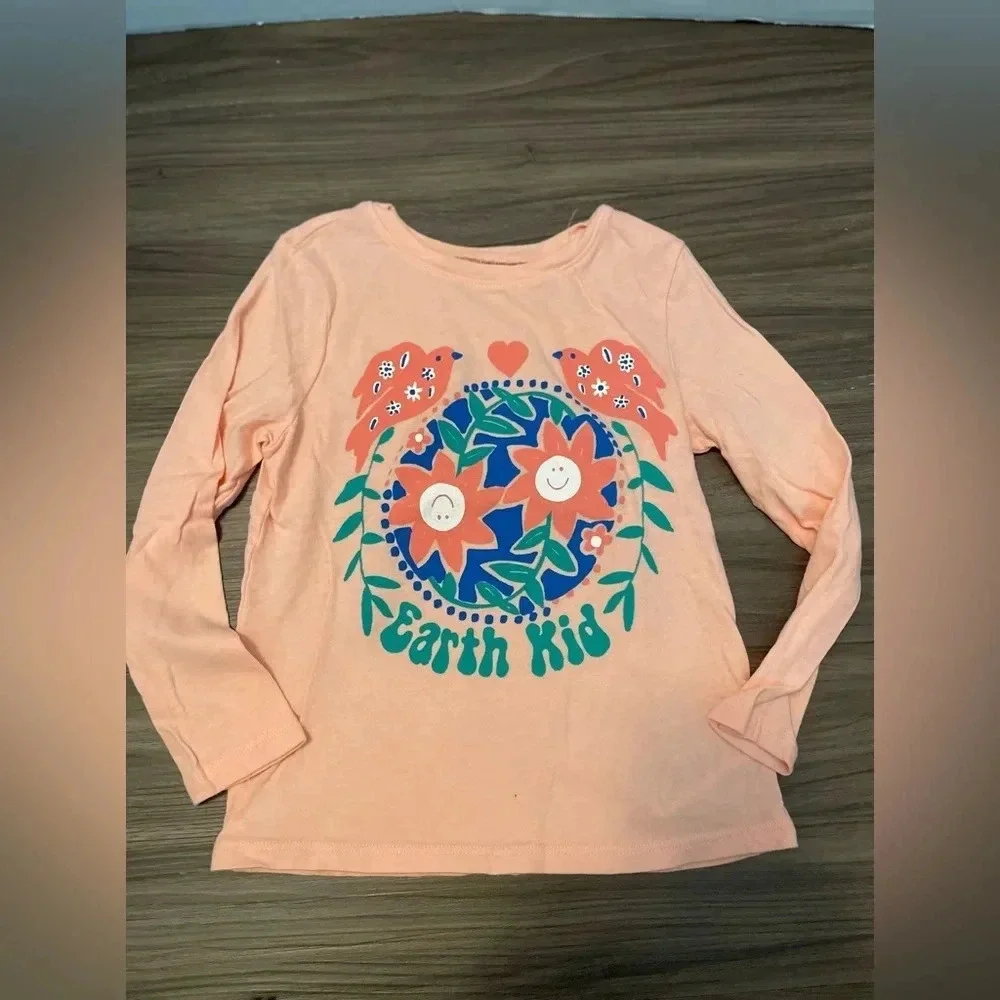 Old Navy toddler girls long sleeve graphic shirts bundle of 2 size 4T